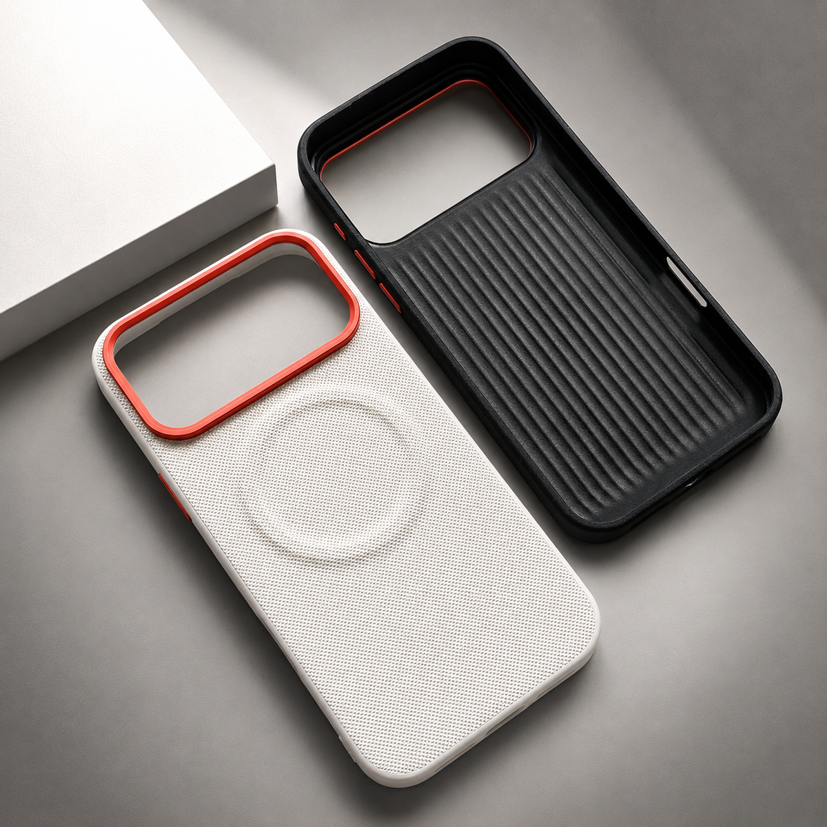 Premium iPhone Case Magnetic Shockproof Leather Cover Diamond Texture Grain MagSafe Wireless Charging Protection