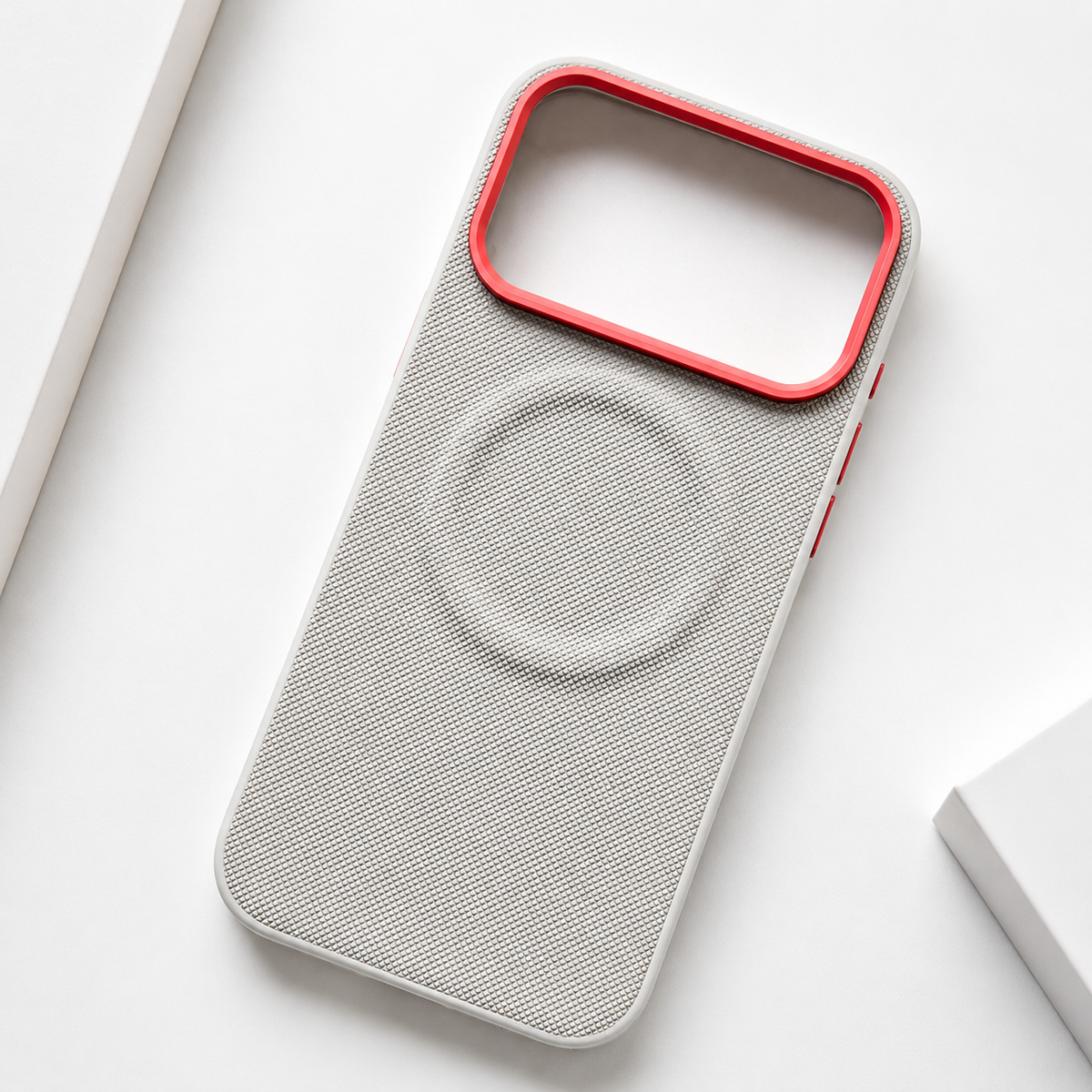 Premium iPhone Case Magnetic Shockproof Leather Cover Diamond Texture Grain MagSafe Wireless Charging Protection