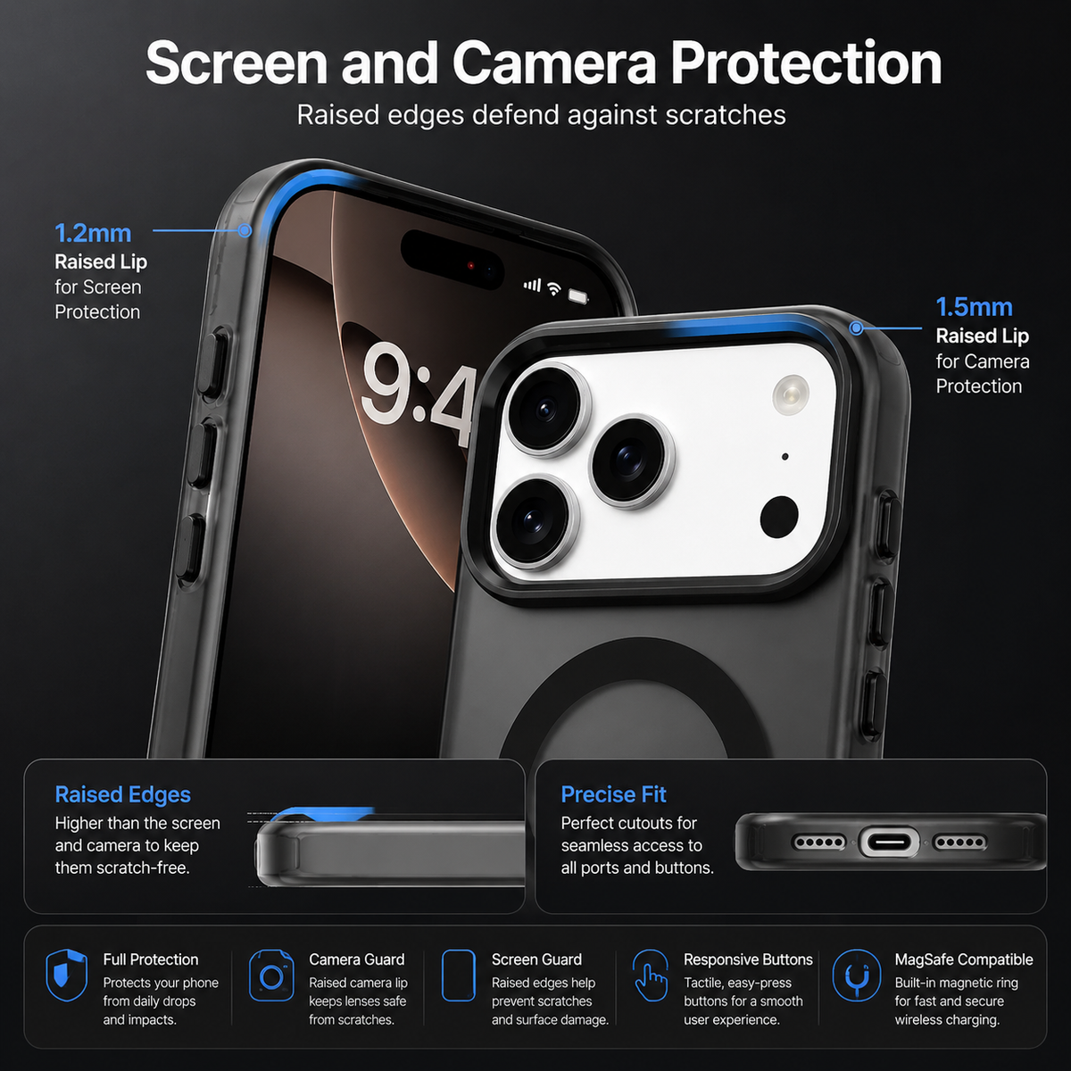Premium iPhone Case Matte Candy Clear Magnetic Soft Cover MagSafe Compatible Shockproof Anti Fingerprint Non Slip Protective Case