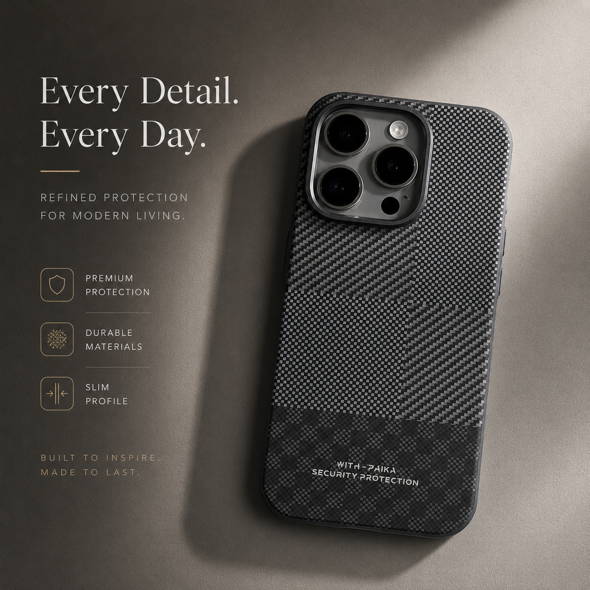 Premium iPhone Case Matte Carbon Fiber Magnetic Shockproof Hybrid Protective Cover with Metal Camera Frame