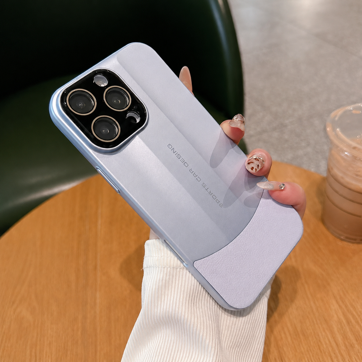 Premium iPhone Case Matte Leather Hard Shell Cover Anti Scratch Lens Protection Lightweight Protective Case
