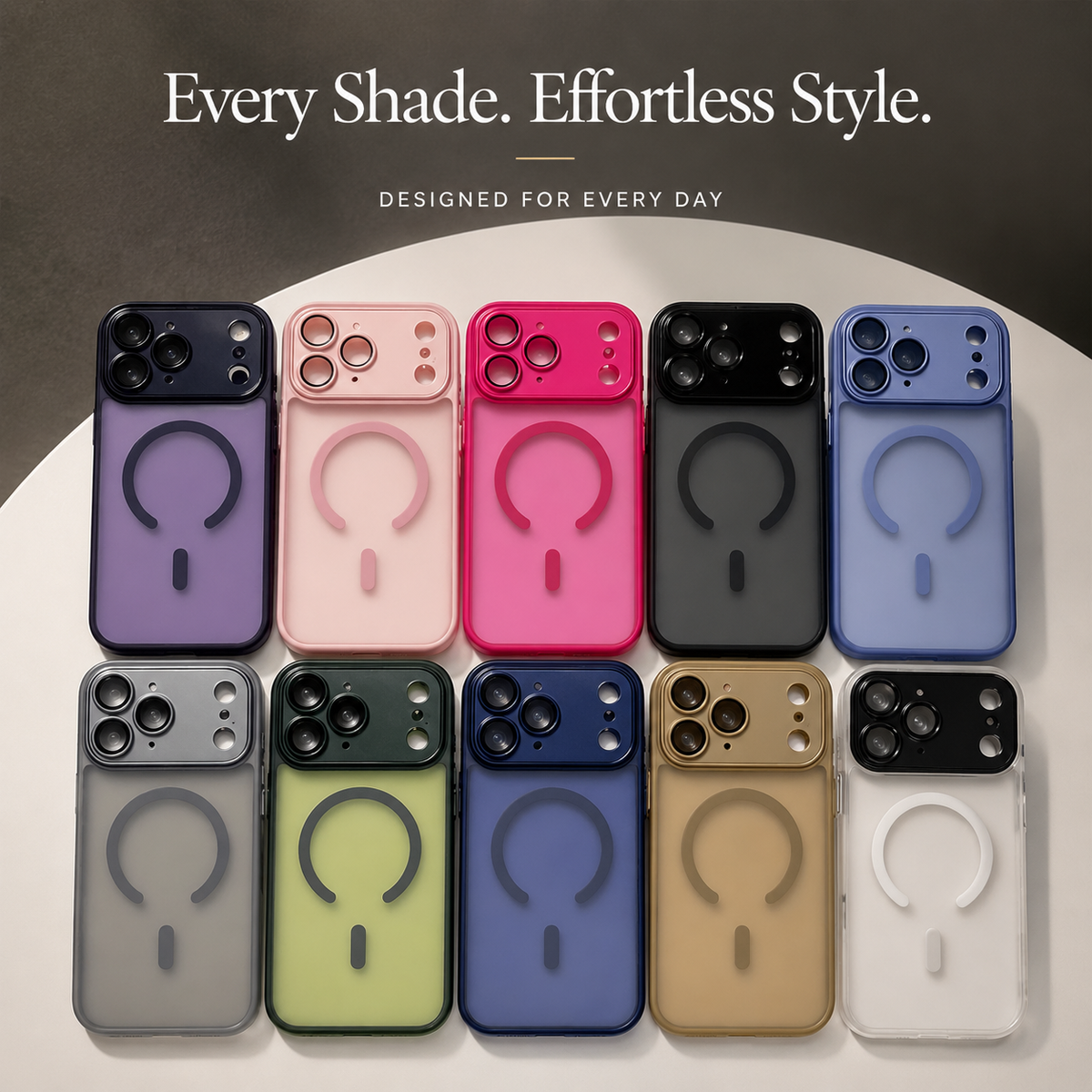 Premium iPhone Case Matte Magnetic Translucent Cover with MagSafe Wireless Charging Support Shockproof Anti Fingerprint PC TPU Protective Design