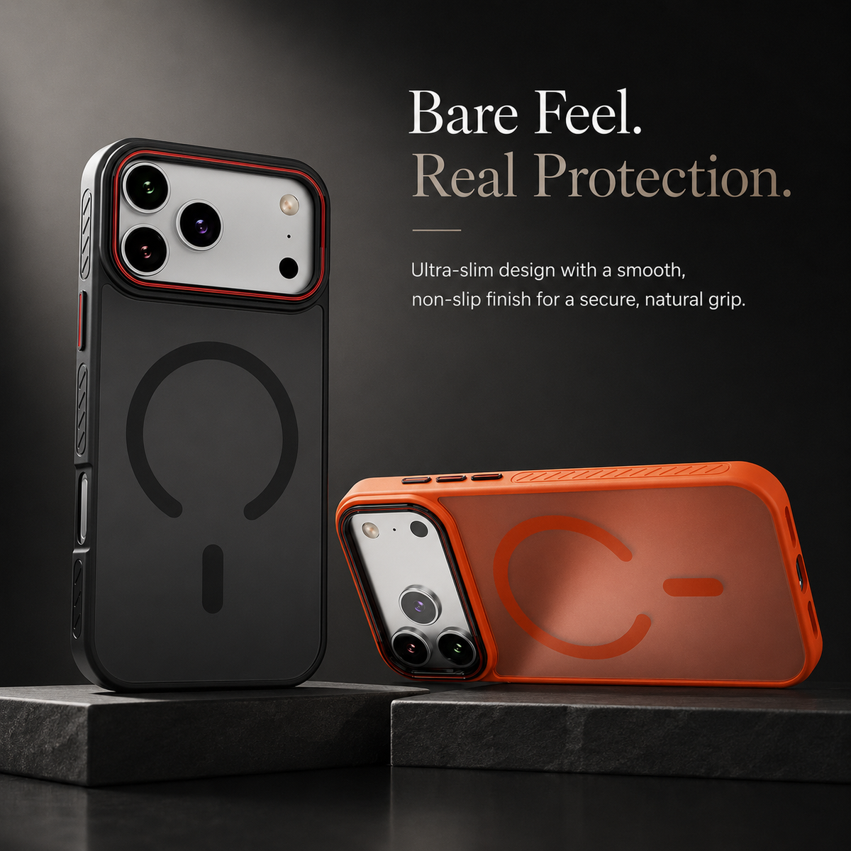 Premium iPhone Case Matte Transparent Magnetic Cover with MagSafe Wireless Charging Support Shockproof PC TPU Protective Design