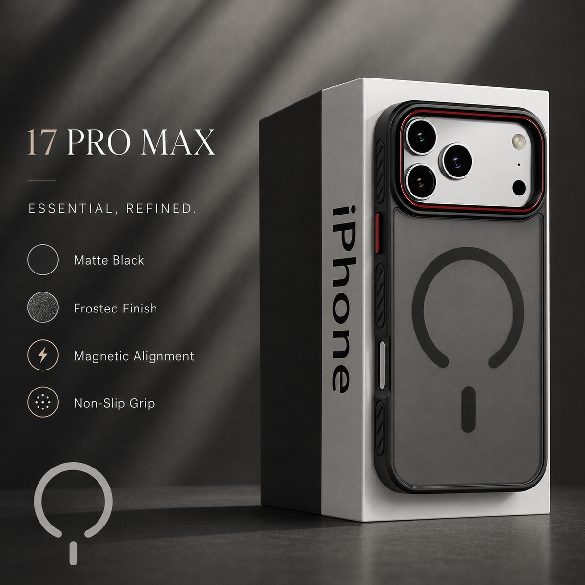 Premium iPhone Case Matte Transparent Magnetic Cover with MagSafe Wireless Charging Support Shockproof PC TPU Protective Design