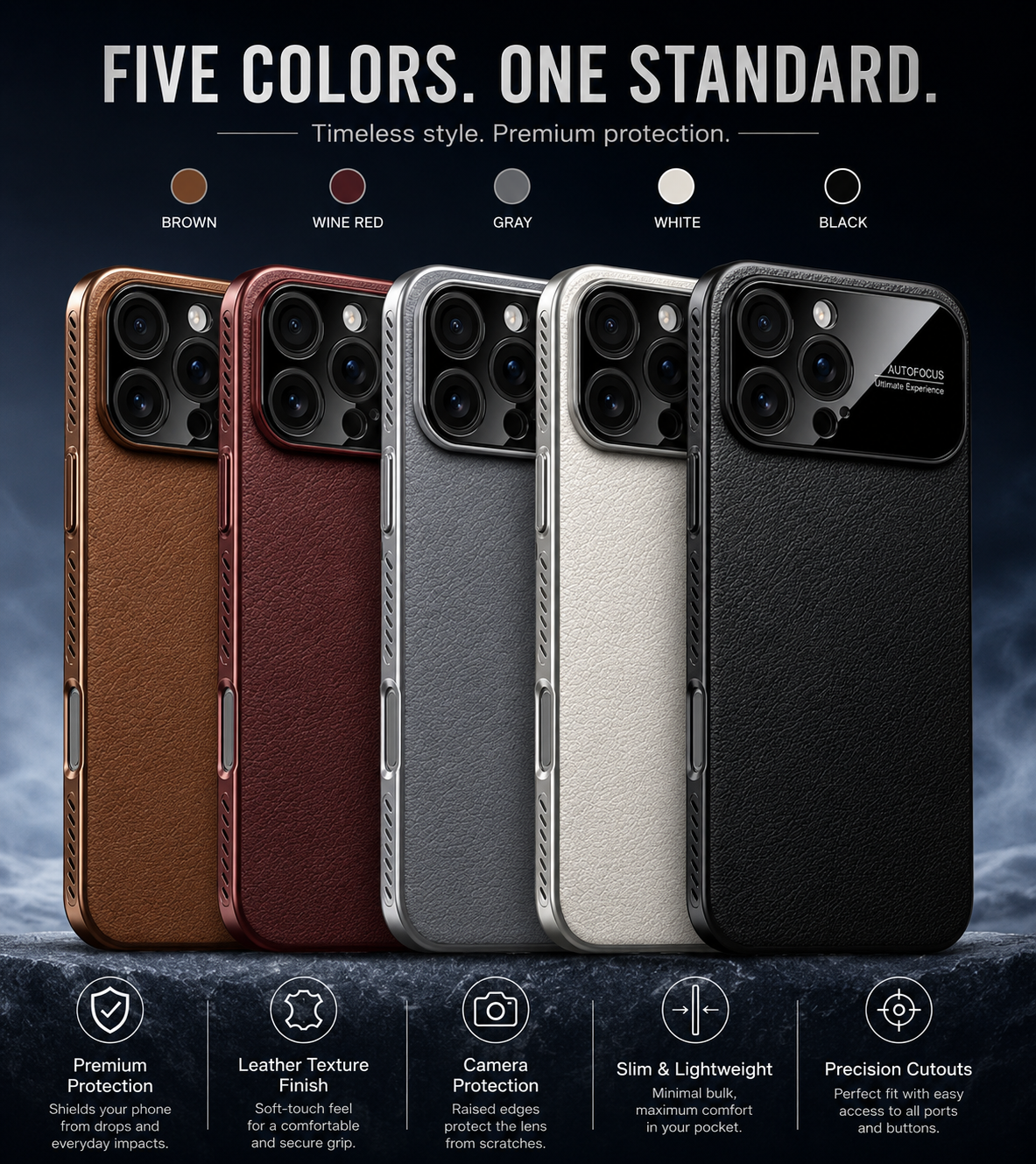 Premium iPhone Case Plain Leather Magnetic Cover MagSafe Compatible Anti Fingerprint Anti Scratch Slim Half Wrapped Protective Case with Heat Dissipation Side Vents