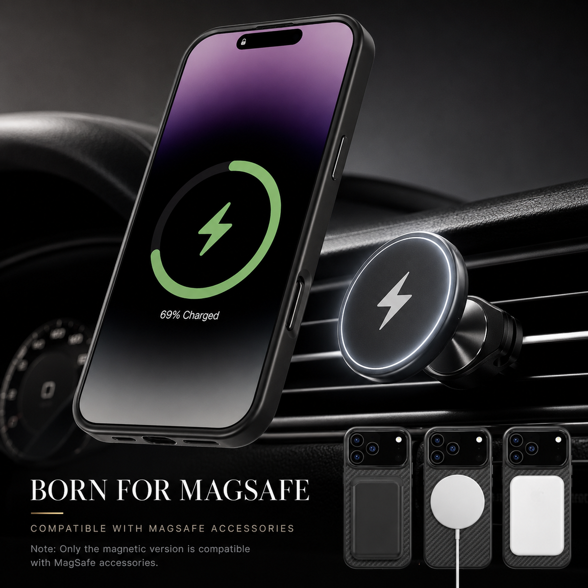 Premium iPhone Case Real Aramid Kevlar Fiber Full Coverage Magnetic Cover with Wireless Charging MagSafe Compatible Protective Design