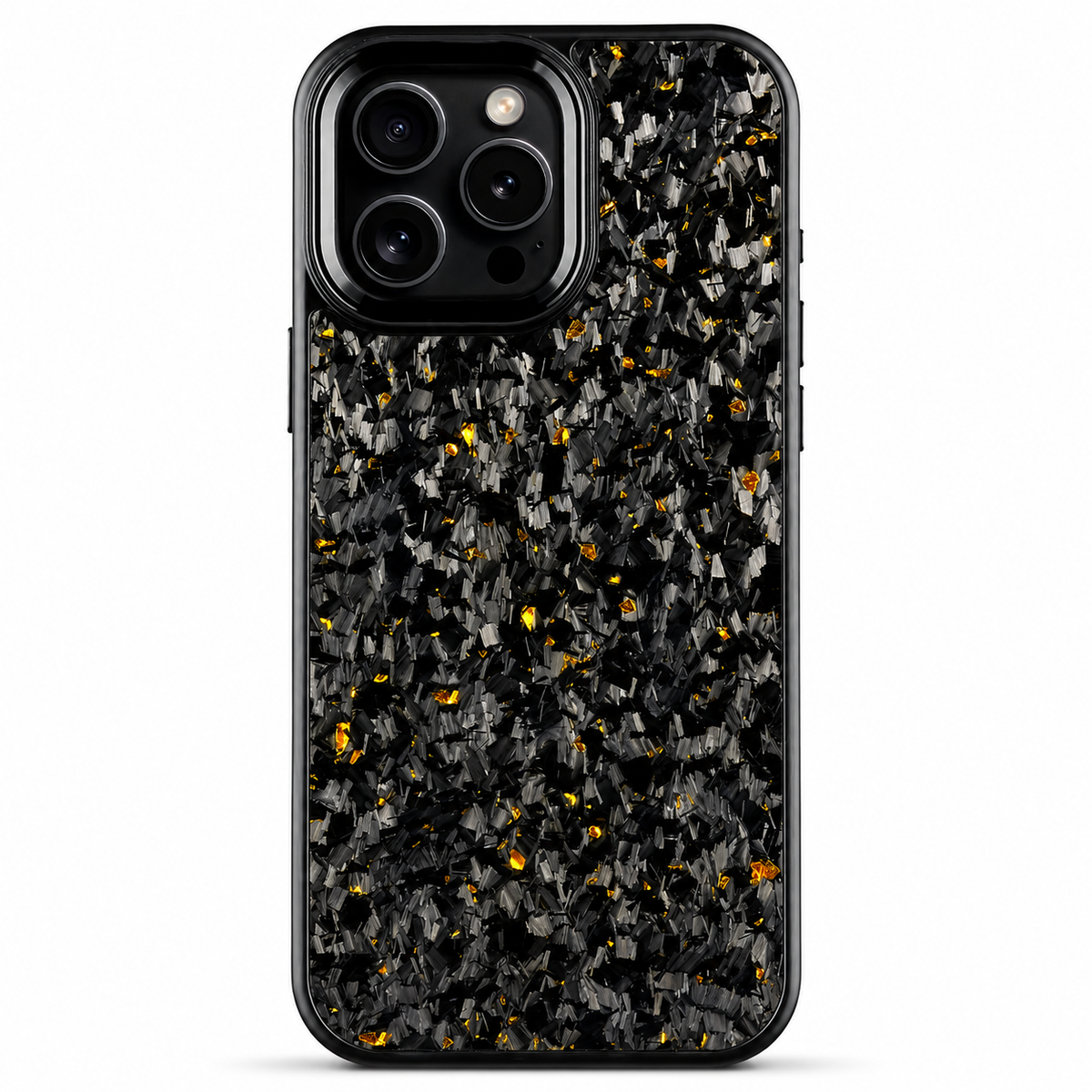 Premium iPhone Case Real Forged Carbon Fiber MagSafe Cover Metal Lens Accents Shockproof Dual Layer Protection