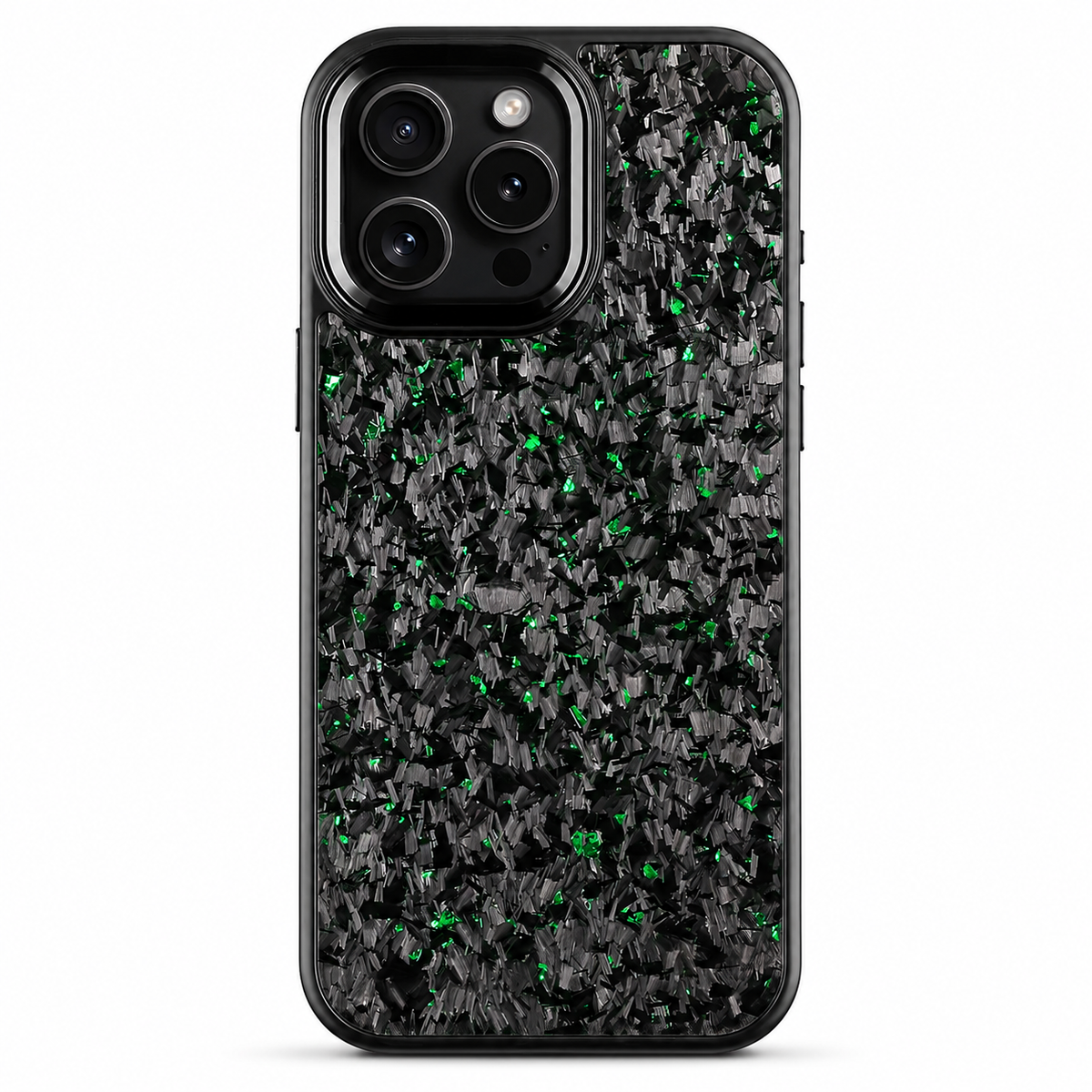 Premium iPhone Case Real Forged Carbon Fiber MagSafe Cover Metal Lens Accents Shockproof Dual Layer Protection
