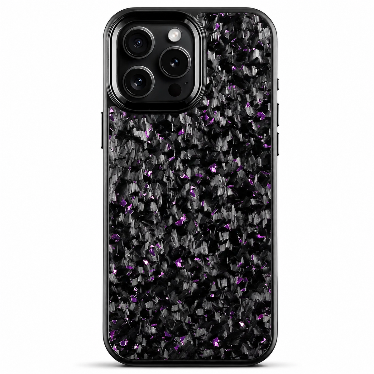 Premium iPhone Case Real Forged Carbon Fiber MagSafe Cover Metal Lens Accents Shockproof Dual Layer Protection
