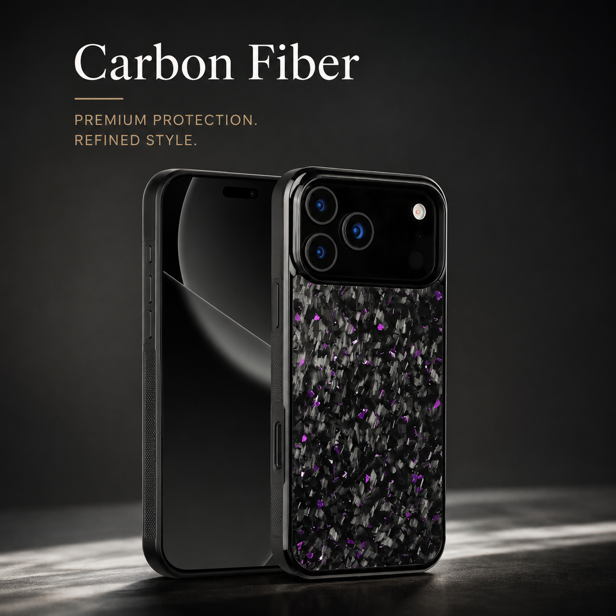 Premium iPhone Case Real Forged Carbon Fiber MagSafe Cover Shockproof TPU Hybrid Non Slip Full Coverage Protective Case
