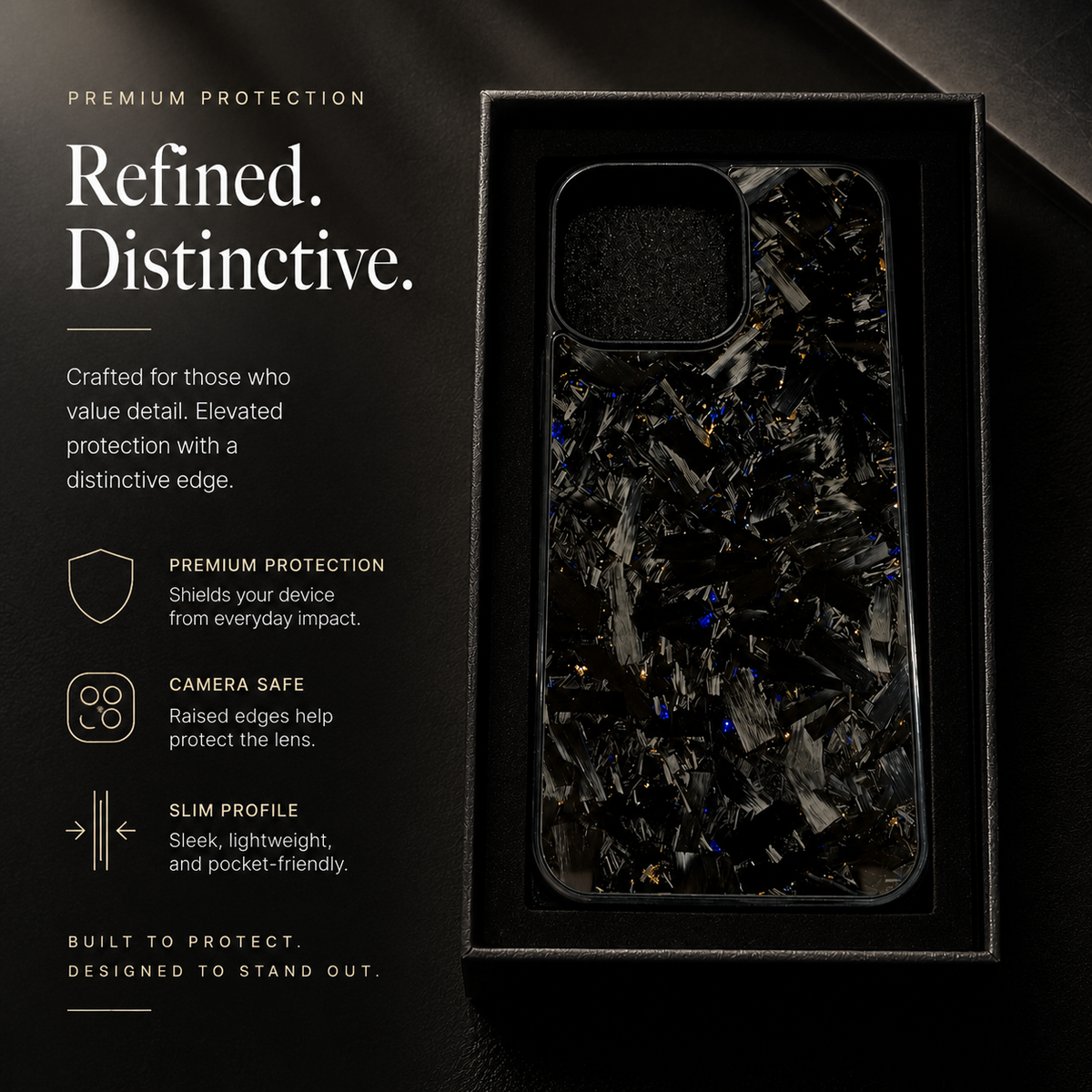 Premium iPhone Case Real Glossy Forged Carbon Fiber MagSafe Cover Textured TPU Hybrid Shockproof Lightweight Full Coverage Protective Case