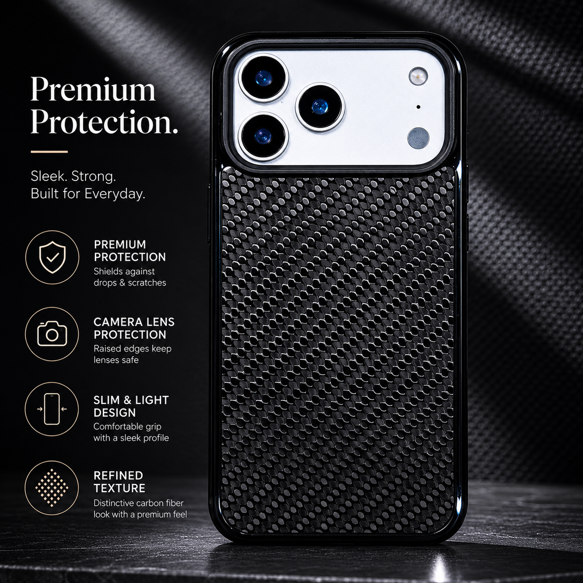 Premium iPhone Case Real Woven Carbon Fiber MagSafe Cover Shockproof Dual Layer Lightweight Non Slip Full Coverage Protective Case