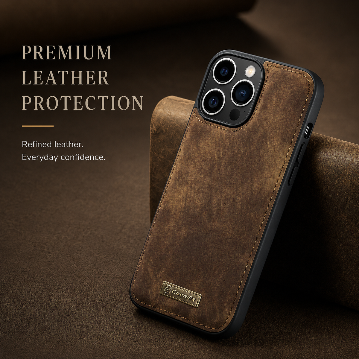 Premium iPhone Case Removable Magnetic Wallet Cover Metal Zipper 8 Slot Card Purse Leather Protection