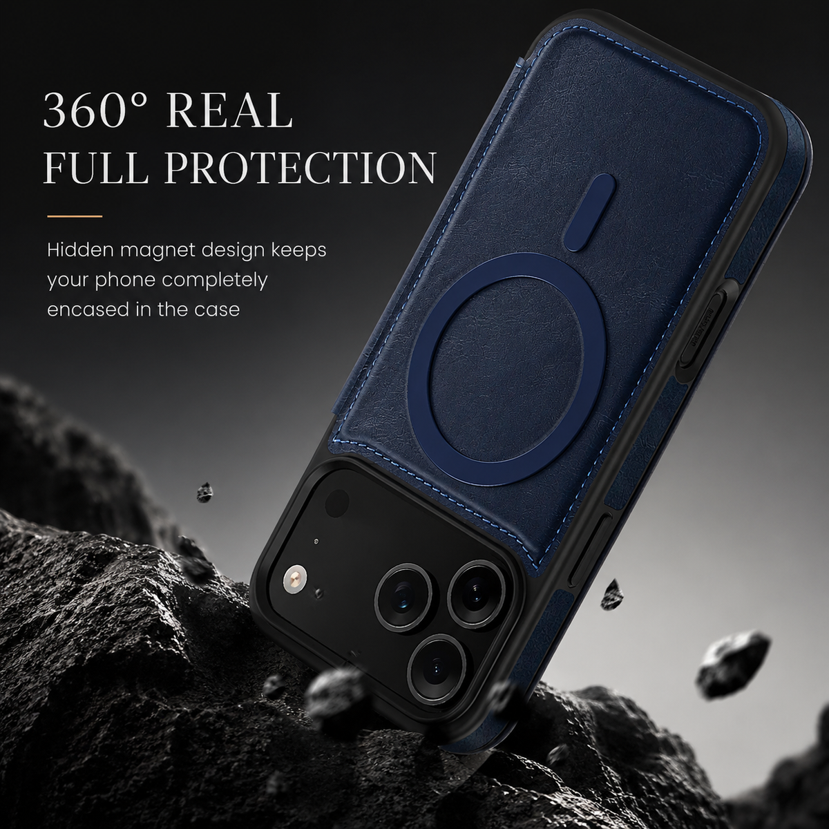 Premium iPhone Case Retro Flip Leather Wallet Cover Magnetic Charging Card Holder Shockproof Protective Full Coverage