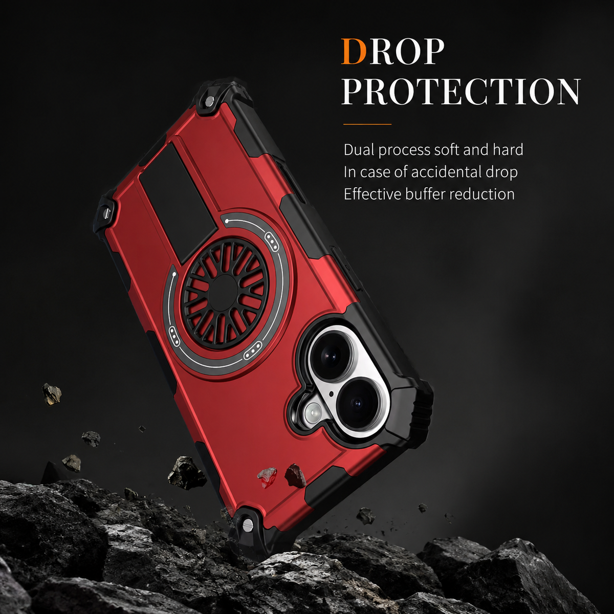 Premium iPhone Case Rugged Armor MagSafe Compatible Shockproof Protective Cover Magnetic Bracket Wireless Charging Full Coverage