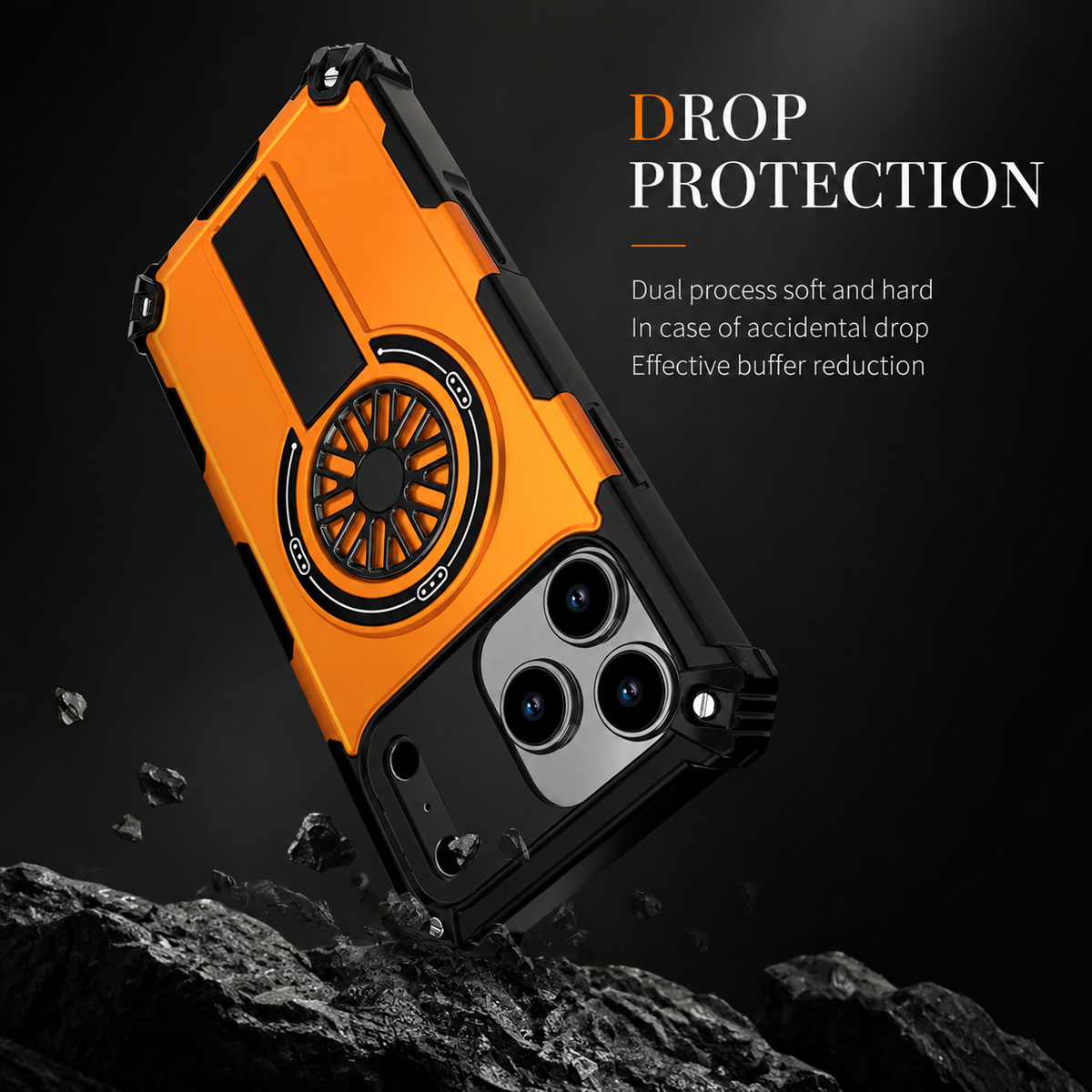 Premium iPhone Case Rugged Armor MagSafe Compatible Shockproof Protective Cover Magnetic Bracket Wireless Charging Full Coverage