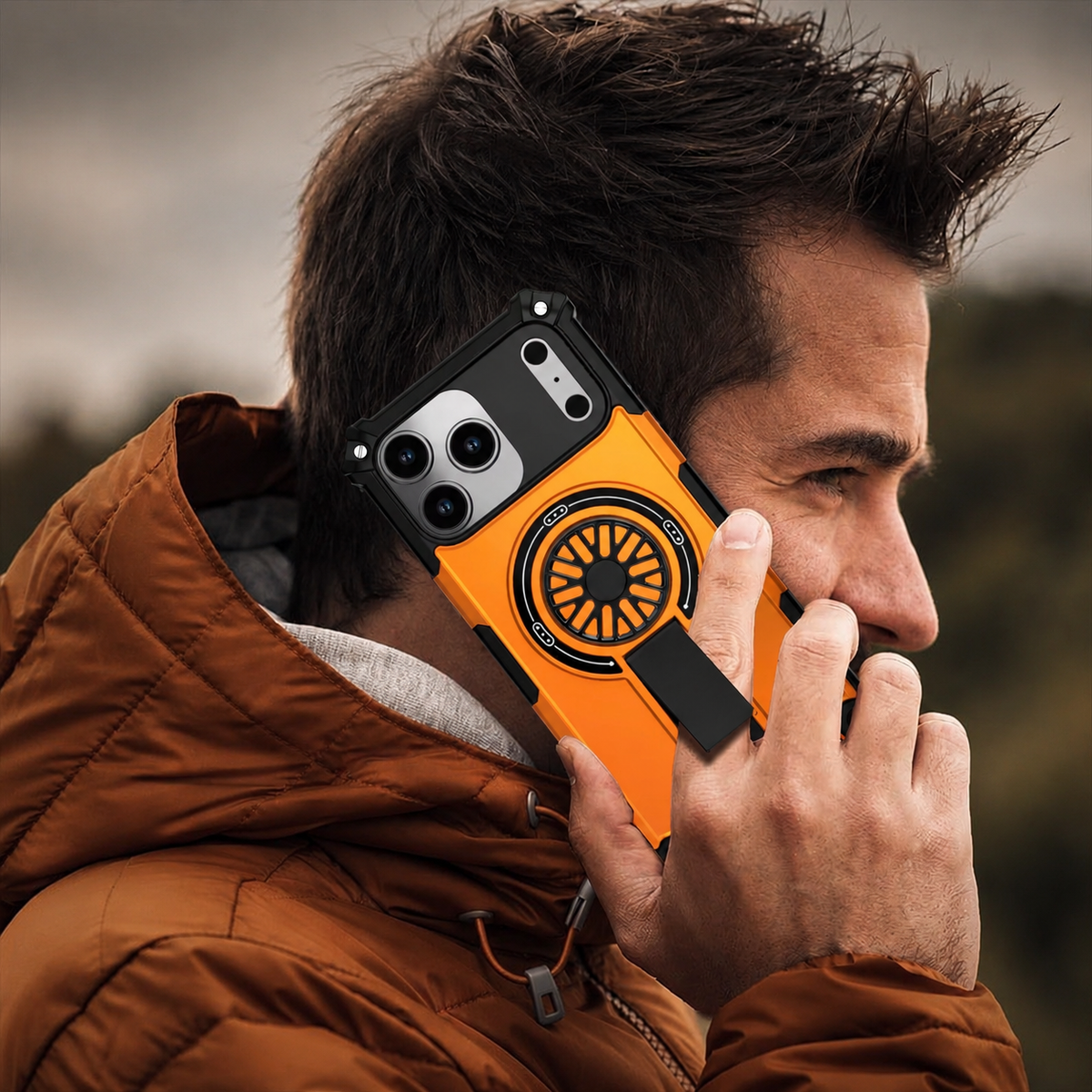 Premium iPhone Case Rugged Armor MagSafe Compatible Shockproof Protective Cover Magnetic Bracket Wireless Charging Full Coverage