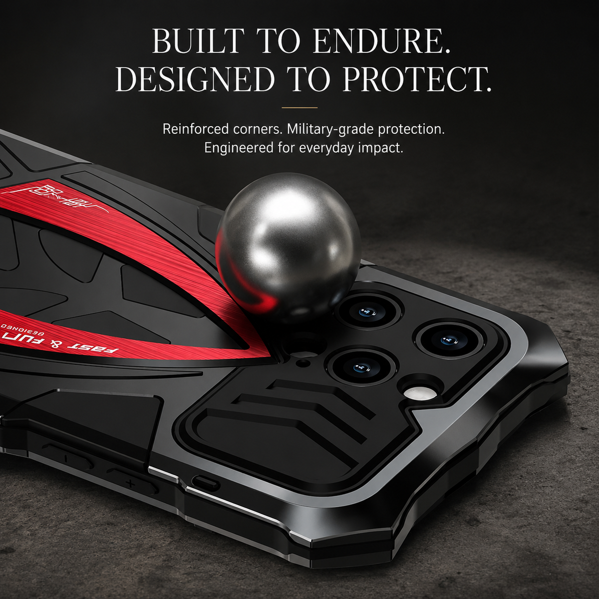 Premium iPhone Case Rugged Metal Frame Armor Cover Shockproof Impact Resistant Anti Scratch Dustproof Full Edge Protection