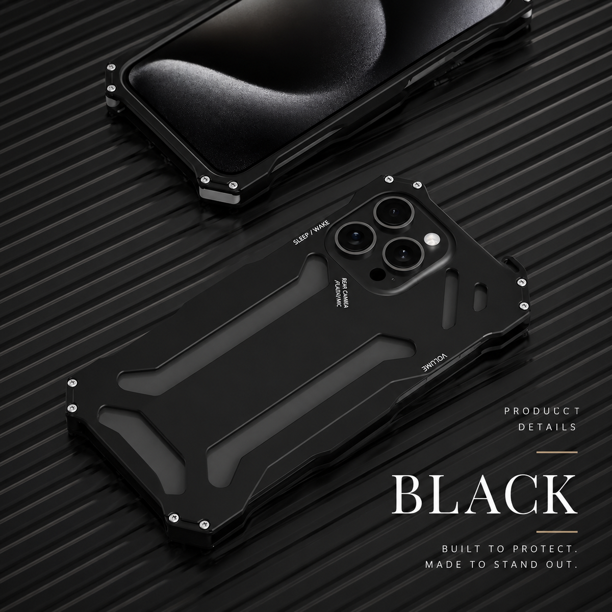 Premium iPhone Case Slim Aluminum Metal Shockproof Cover Anti Scratch Hard Back Non Slip Heavy Duty Protective Case