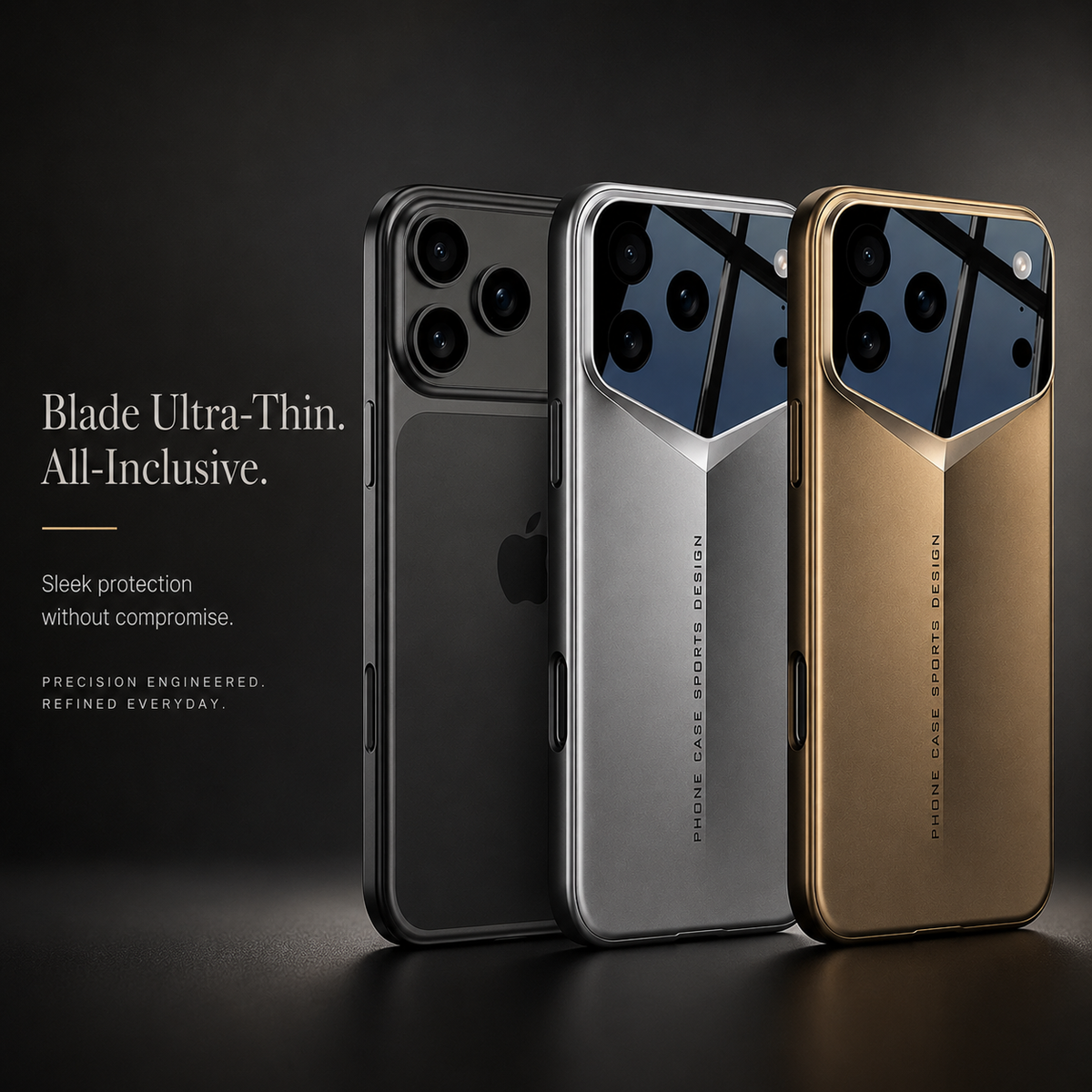 Premium iPhone Case Slim Matte Hard PC Cover Shockproof Fine Hole Lens Protection Full Coverage Protective Case