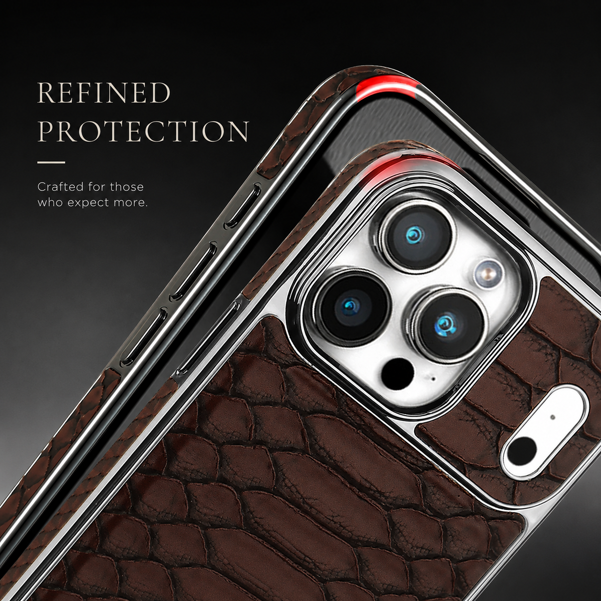 Premium iPhone Case Snake Pattern Leather Cover Soft Flannel Lining Protective Fashion Case