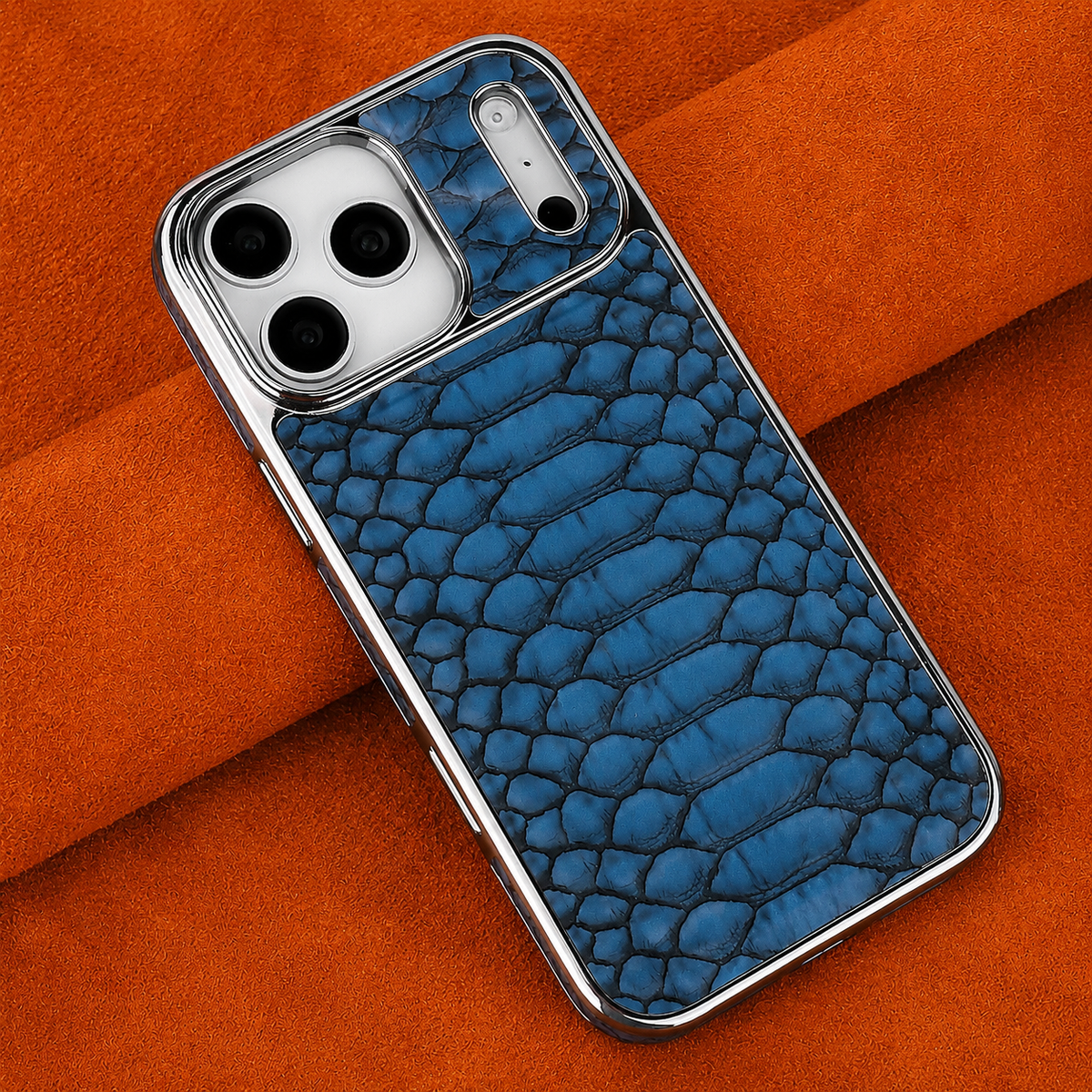Premium iPhone Case Snake Pattern Leather Cover Soft Flannel Lining Protective Fashion Case