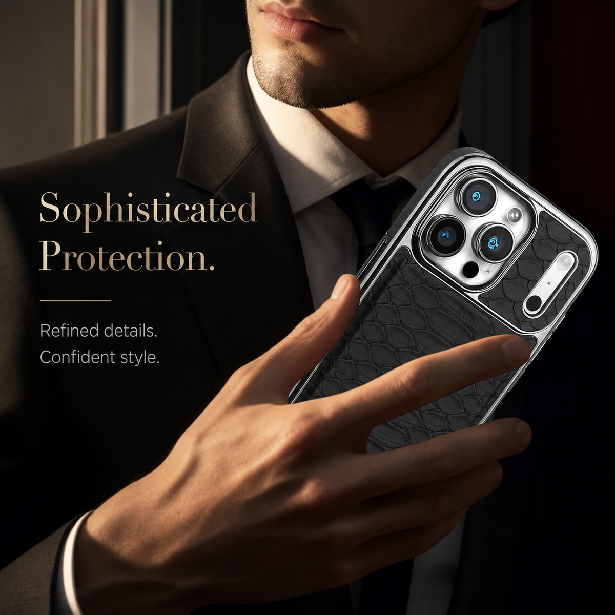 Premium iPhone Case Snake Pattern Leather Cover Soft Flannel Lining Protective Fashion Case