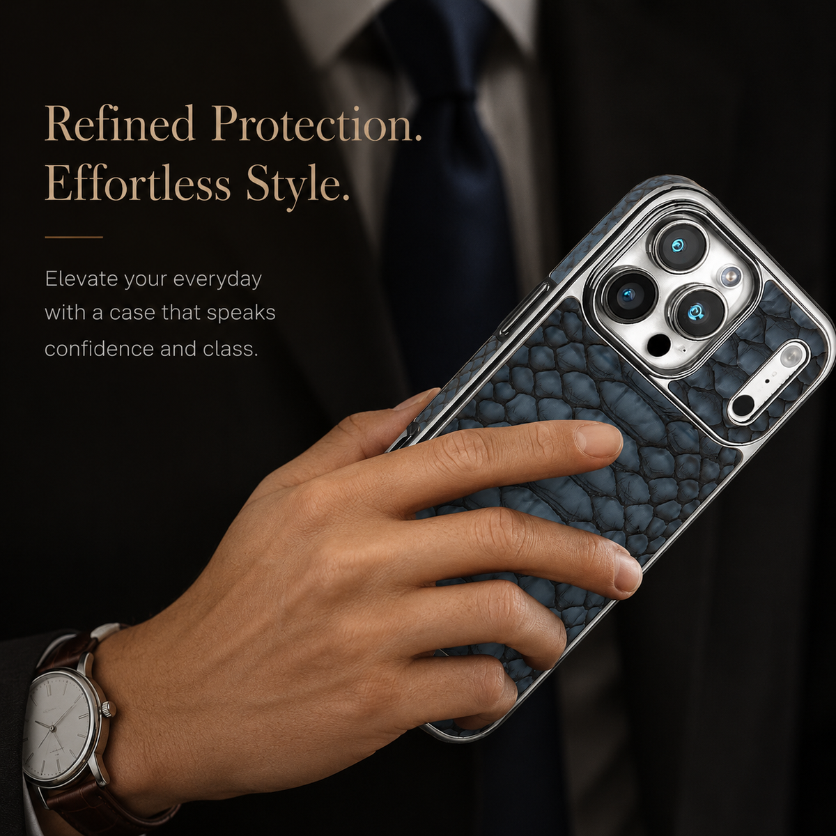 Premium iPhone Case Snake Pattern Leather Cover Soft Flannel Lining Protective Fashion Case
