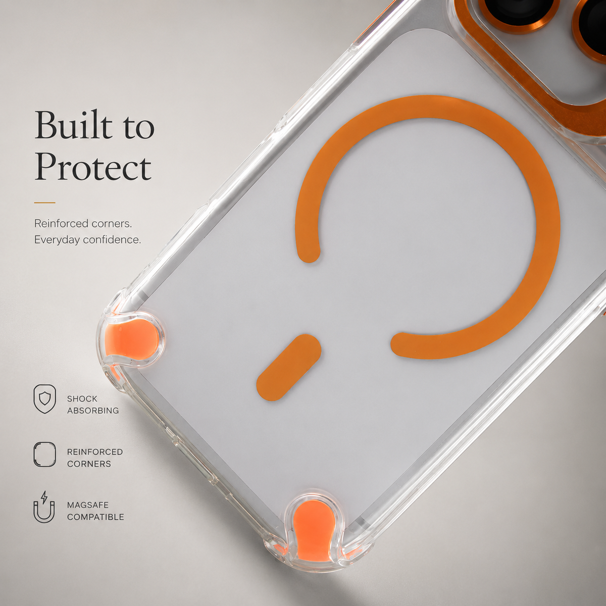 Premium iPhone Case Transparent Magnetic Shockproof Cover Glass Lens Protector Stand Holder Full Coverage Protective Case