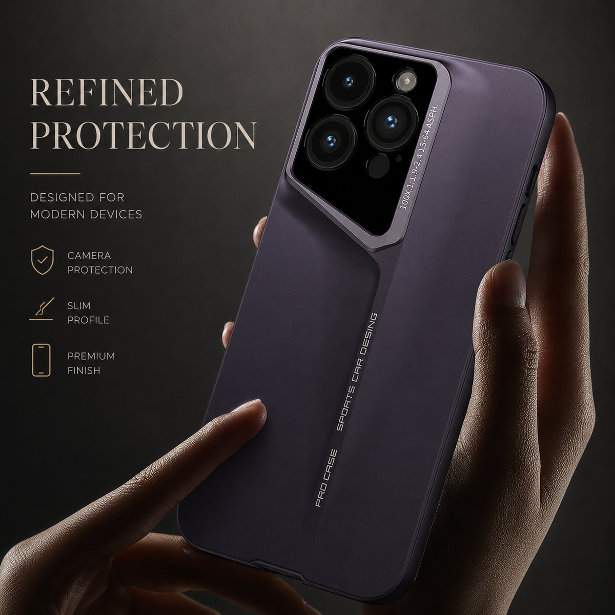 Premium iPhone Case Ultra Slim Matte Hard PC Shockproof Cover with Frosted Lens Protection Anti Fingerprint Non Slip Design
