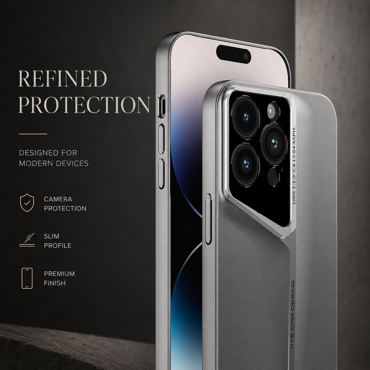 Premium iPhone Case Ultra Slim Matte Hard PC Shockproof Cover with Frosted Lens Protection Anti Fingerprint Non Slip Design