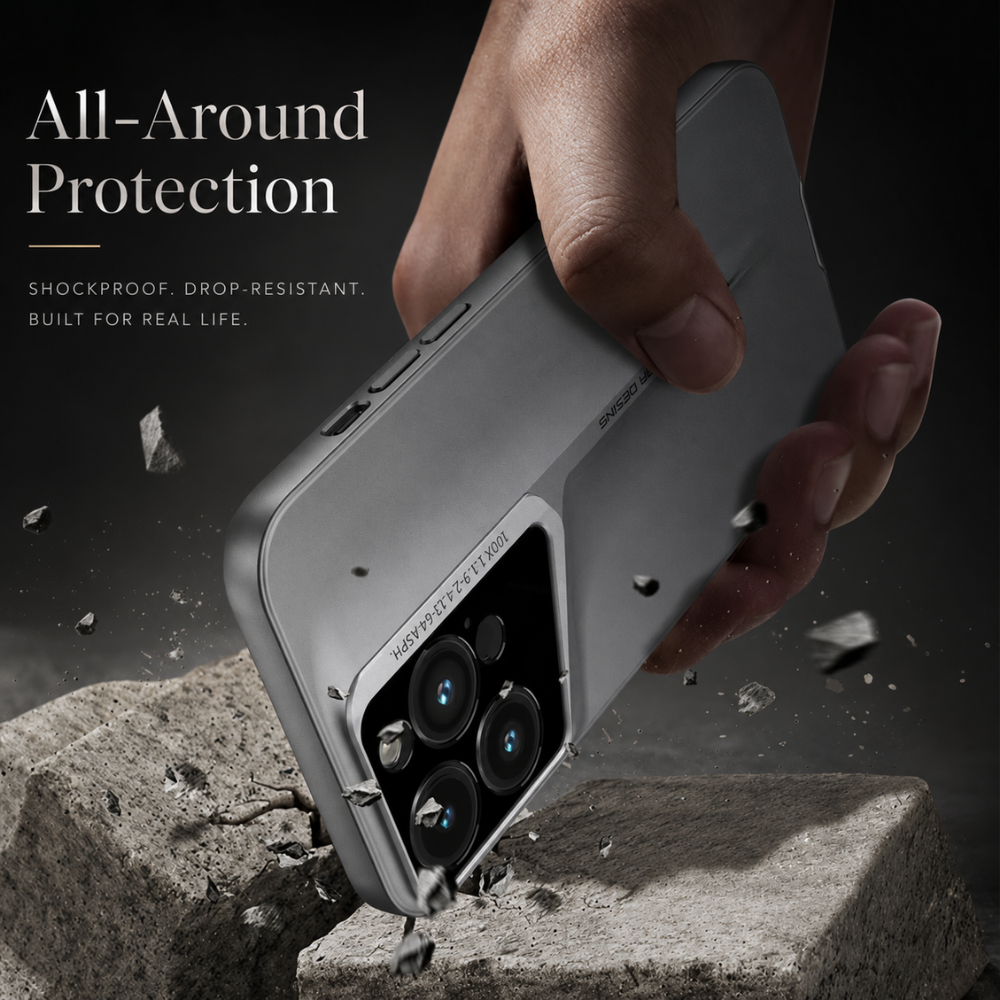 Premium iPhone Case Ultra Thin Titanium Blade Cover Shockproof Lens Protection Lightweight Protective Case