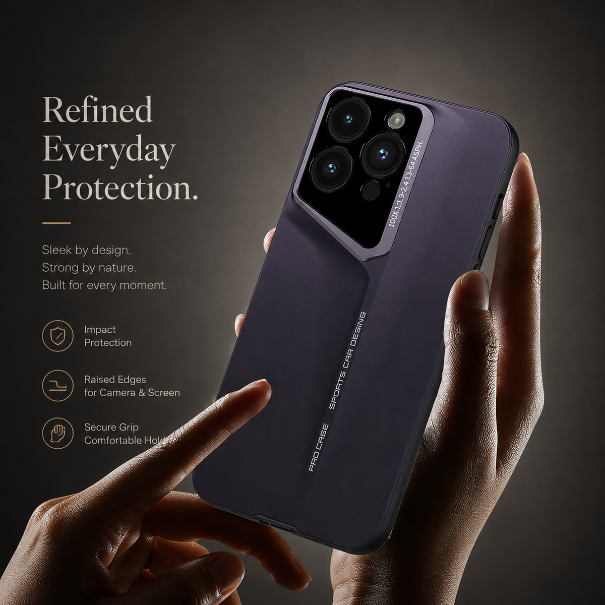 Premium iPhone Case Ultra Thin Titanium Style Cover Shockproof Lens Protection Non Slip Lightweight Protective Case