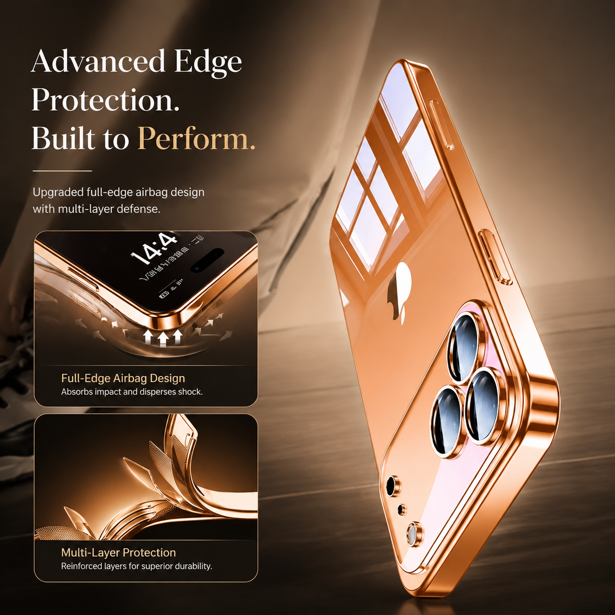 Premium iPhone Case Ultra Thin Transparent TPU Cover Full Lens Protection Shockproof Anti Fingerprint Non Slip Design