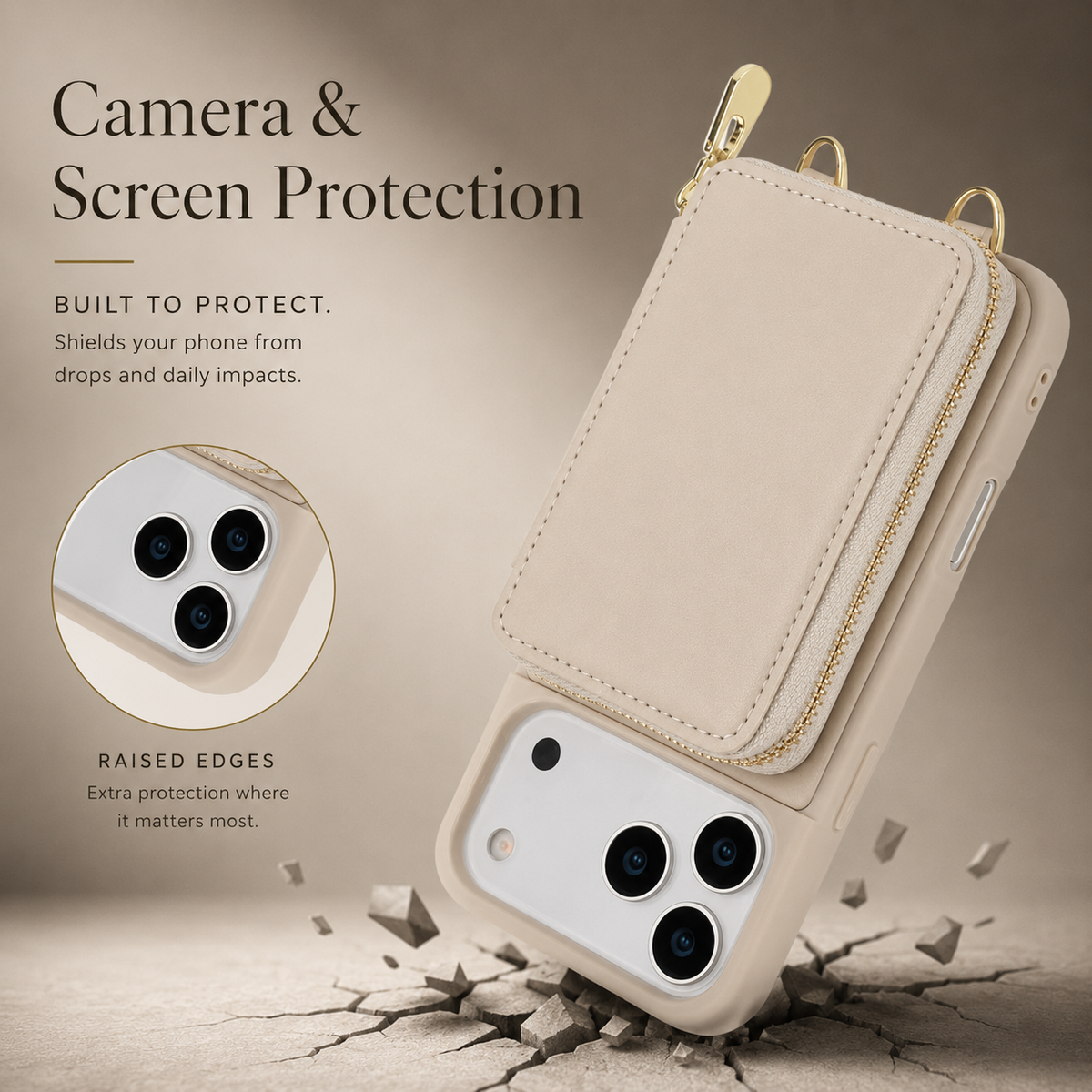 Premium iPhone Case Wallet MagSafe Compatible Crossbody Leather Flip Cover RFID Zipper Protection