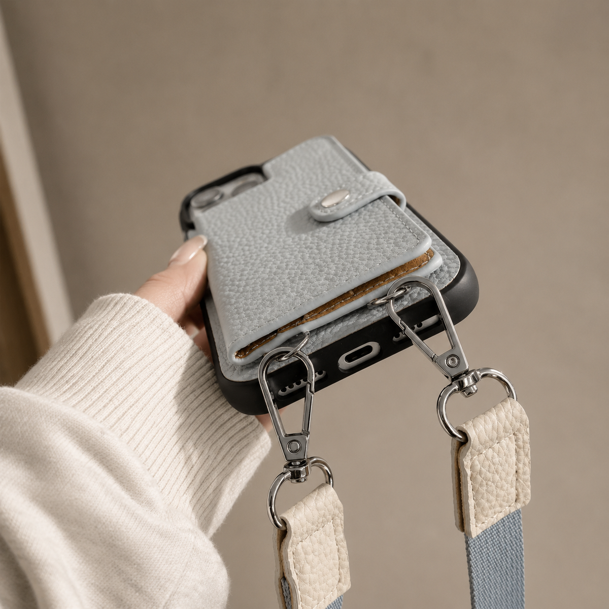Premium iPhone Case Wallet MagSafe Compatible Crossbody PU Leather Cover Card Slots Zipper Coin Purse Shockproof Protection