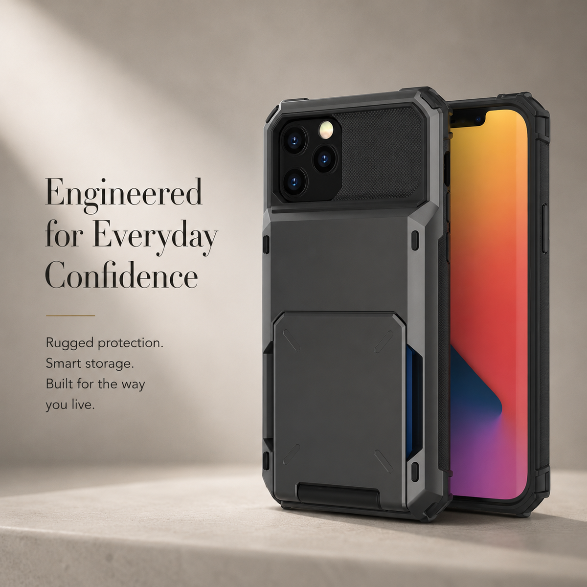 Premium iPhone Case Wallet MagSafe Compatible Magnetic Shockproof Protective Cover 4 Card Holder Camera Lens Protection Slim Design