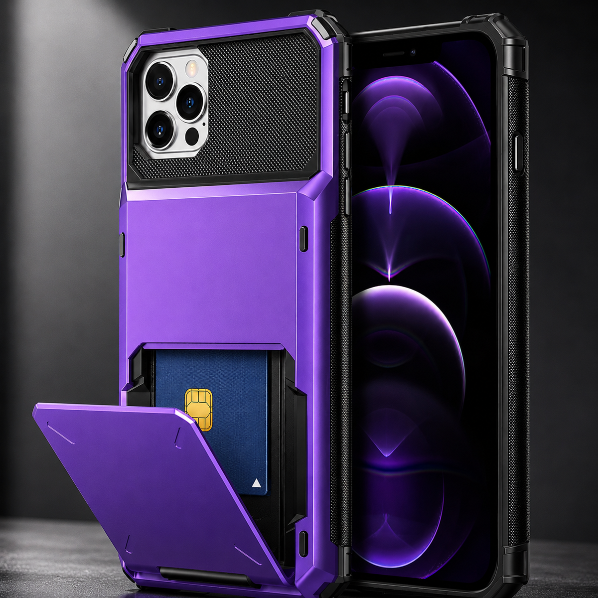 Premium iPhone Case Wallet MagSafe Compatible Magnetic Shockproof Protective Cover 4 Card Holder Camera Lens Protection Slim Design