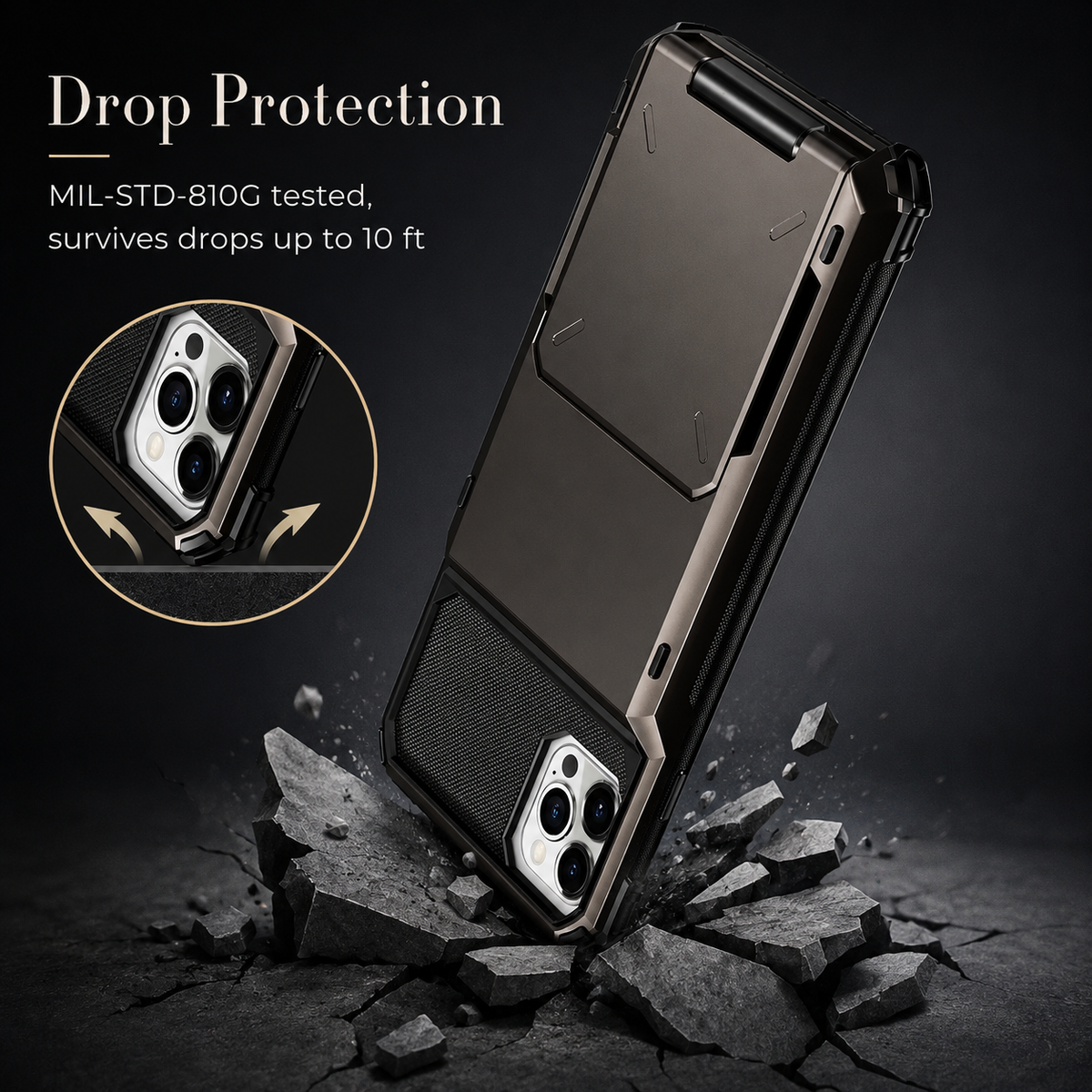Premium iPhone Case Wallet MagSafe Compatible Magnetic Shockproof Protective Cover 4 Card Holder Camera Lens Protection Slim Design