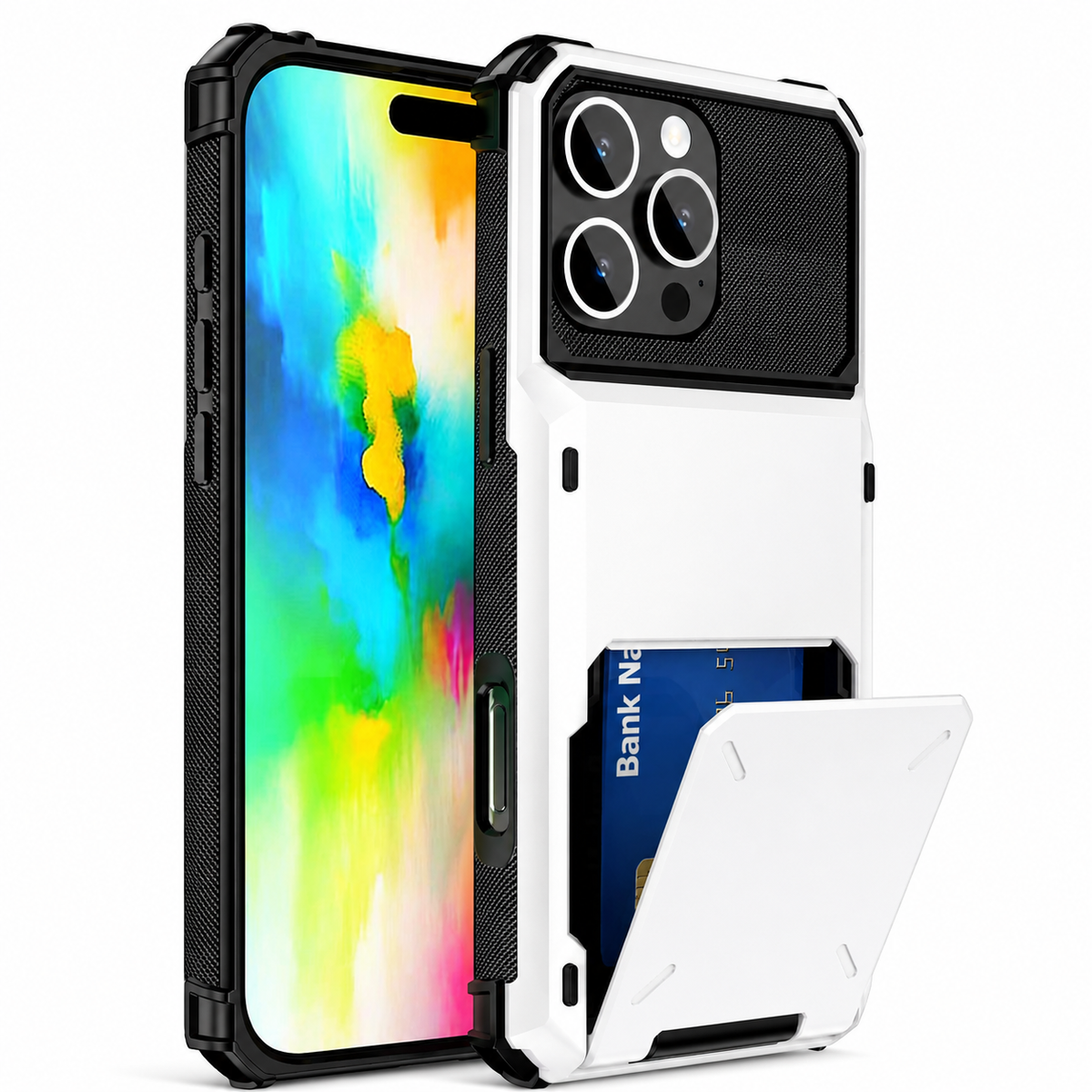 Premium iPhone Case Wallet MagSafe Compatible Slide Card Holder Armor Cover Shockproof Protection