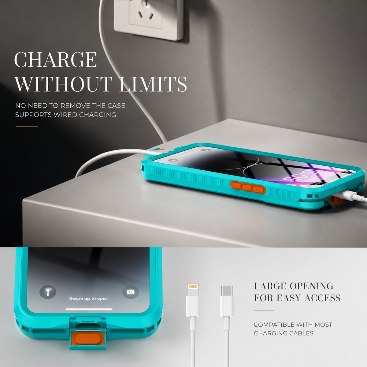 Premium iPhone Case Waterproof Shockproof Protective Cover IP68 Full Body Sealed Dustproof Outdoor Protection Case