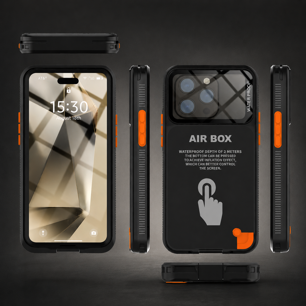 Premium iPhone Case Waterproof Shockproof Protective Cover IP68 Full Body Sealed Dustproof Outdoor Protection Case