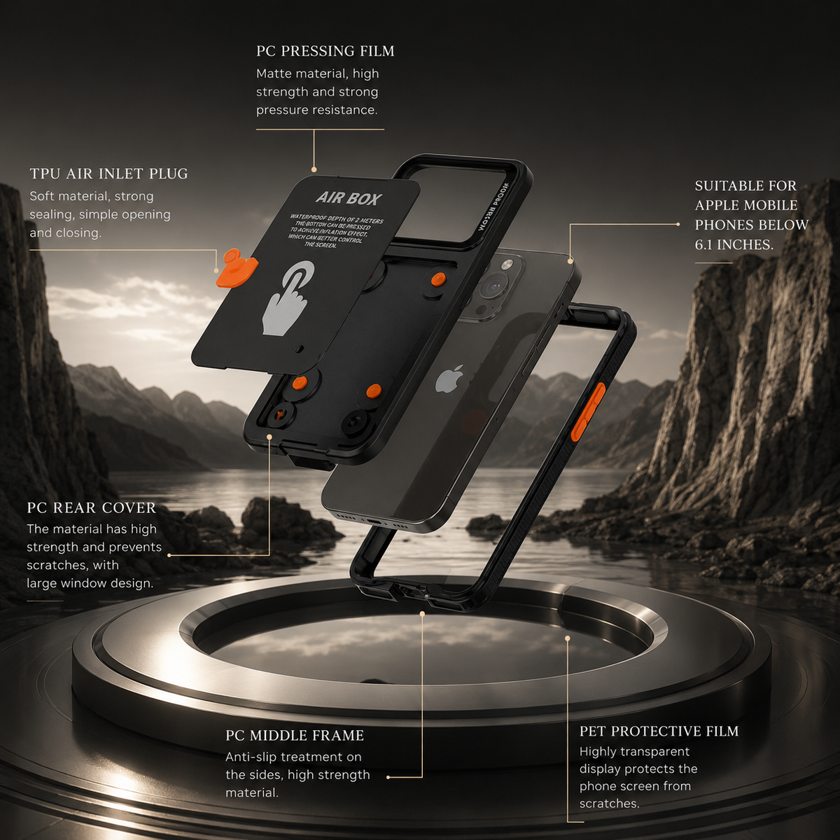 Premium iPhone Case Waterproof Shockproof Protective Cover IP68 Full Body Sealed Dustproof Outdoor Protection Case
