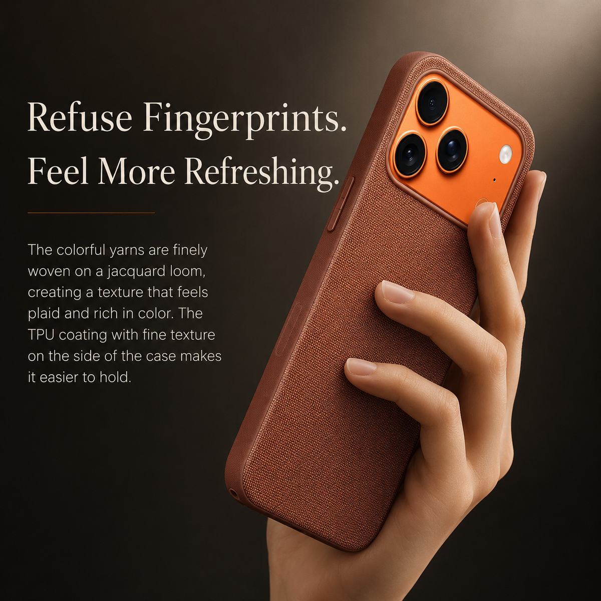 Premium iPhone Case Woven MagSafe Strong Magnetic Cover with Wireless Charging Anti Fingerprint Non Slip Waterproof Fabric Design