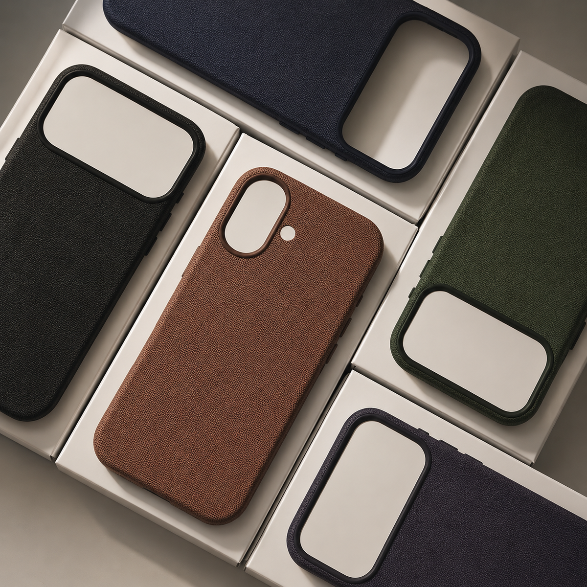 Premium iPhone Case Woven MagSafe Strong Magnetic Cover with Wireless Charging Anti Fingerprint Non Slip Waterproof Fabric Design