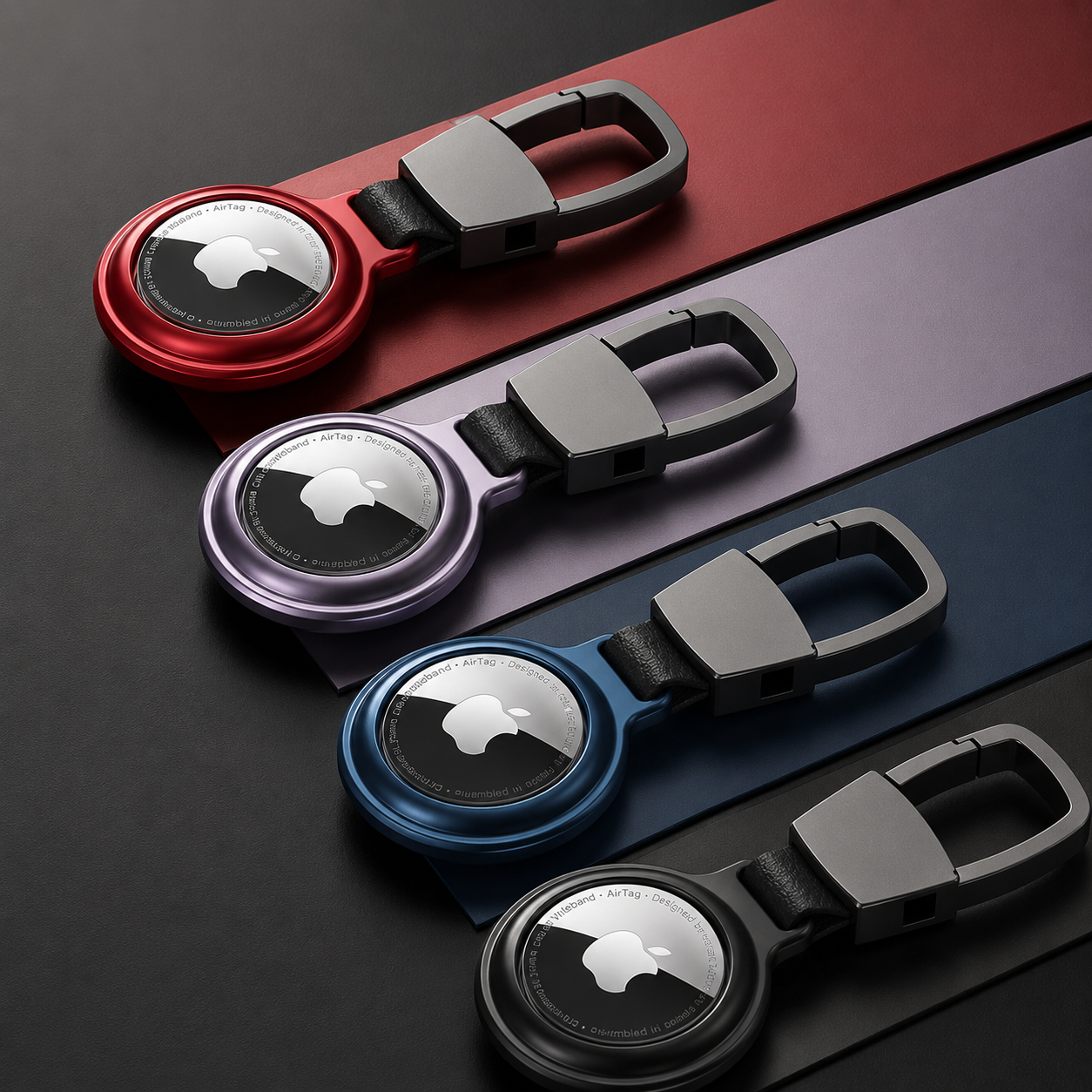 Premium AirTag Case Metal Protective Cover Keychain Clip Shockproof Scratch Resistant Secure Holder Design