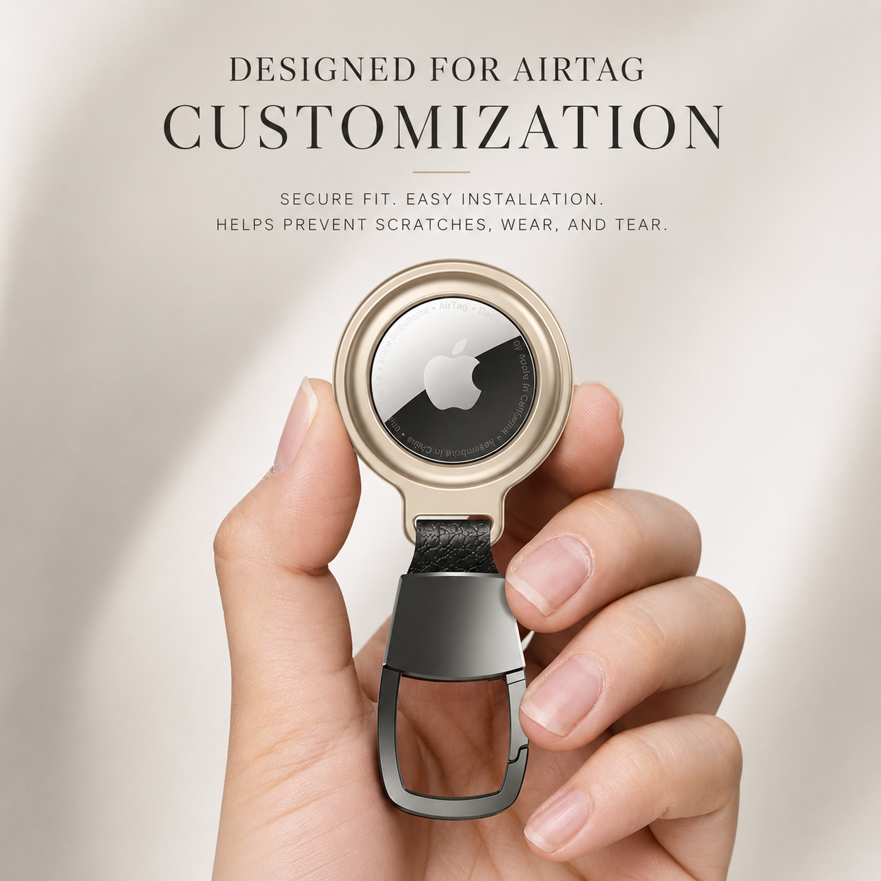 Premium AirTag Case Metal Protective Cover Keychain Clip Shockproof Scratch Resistant Secure Holder Design