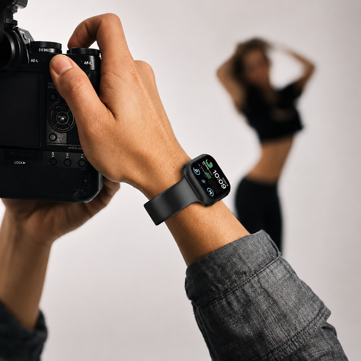 Premium Apple Watch Case Tempered Glass Screen Protector PC Bumper Shockproof Protective Cover Transparent Full Coverage Design