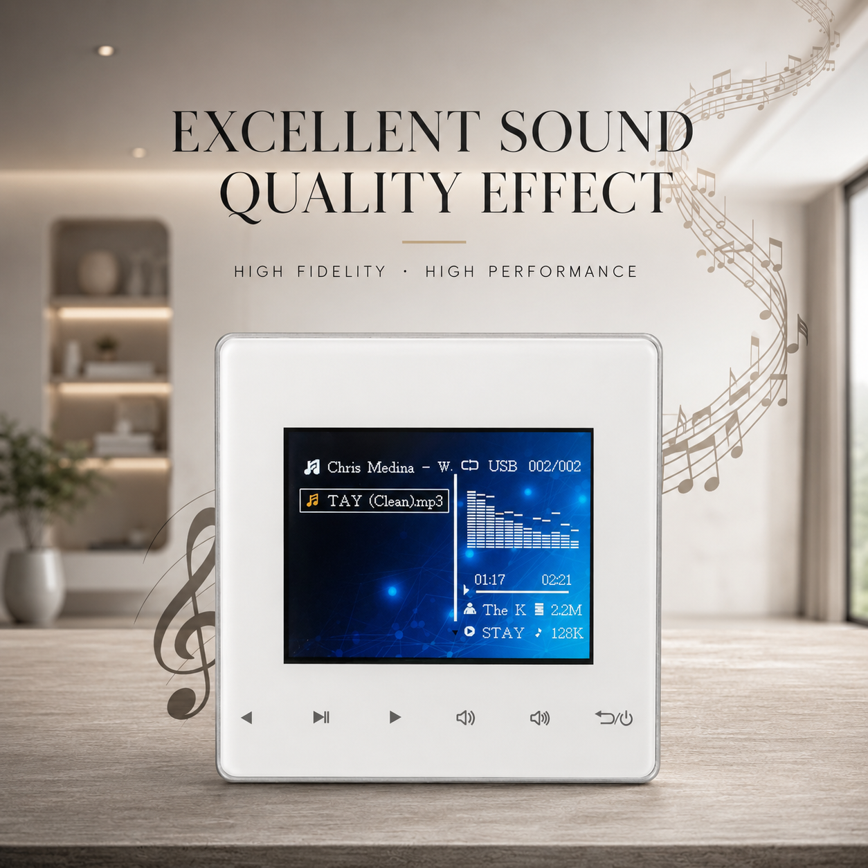 Premium Bluetooth Speaker Wireless Audio Amplifier Stereo Sound System HD Display FM AUX Portable Audio Center