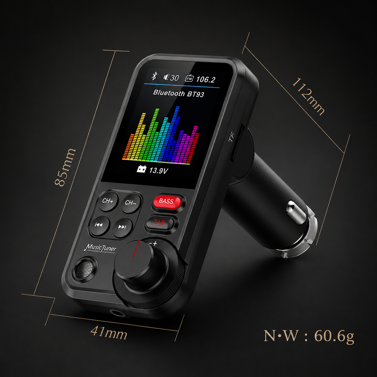 Premium Car Bluetooth FM Transmitter QC 3 0 Fast Charging USB Charger Hands Free Calling Audio Adapter Music Player